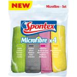 Spontex Mikrofaser-Set 4er Pack - Mit Mikrofasertuch für Küche, Fenster, Staub & Universal - 15101
