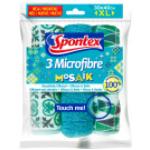 Spontex Mikrofasertücher Microfibre Mosaik 3er Set, Microfaser Schwammtücher, Microfasertuch, Reinigungstuch, Mikrofaser Lappen - 20408