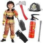 Braune Feuerwehr-Kostüme aus Polyester für Kinder 