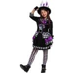 Schwarze Gestreifte Alice im Wunderland Verrückter Hutmacher Faschingskostüme & Karnevalskostüme aus Polyester für Kinder 