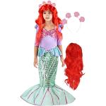 Rote Meerjungfrau-Kostüme mit Pailletten für Kinder 