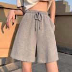 Anthrazitfarbene High Waist Shorts aus Polyester für Damen Größe XXL Große Größen für den für den Sommer 