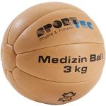 Sport-Tec Medizinball Fitnessball Gewichtsball Rehaball aus Echtem Leder 26 cm, 3 kg