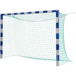 Sport-Thieme Handballtor in Bodenhülsen stehend mit patentierter Eckverbindung, Schwarz-Silber, Ohne Netzbügel