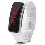 Herrenarmbanduhren aus Silikon mit LED-Zifferblatt mit Kunststoff-Uhrenglas mit Silikonarmband zum Sport 