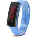 Blaue Herrenarmbanduhren aus Silikon mit LED-Zifferblatt mit Kunststoff-Uhrenglas mit Silikonarmband zum Sport 