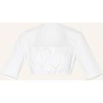 Weiße Kurzärmelige Sportalm Kitzbühel Dirndlblusen aus Baumwolle für Damen Größe L 