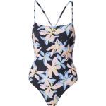 Hellblaue Blumenmuster Roxy Damenschwimmanzüge & Damensportbadeanzüge aus Polyamid ohne Bügel mit Racerback Größe M 