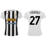 Sportbaer Fußballtrikot Manuel Locatelli Saison 2021 2022, Trikot Weiß Schwarz Nr. 27, Erst-Trikot, offizielles Replikat, für Erwachsene und Kinder.