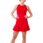 Sportkind Mädchen & Damen Tenniskleid Performance mit raffiniertem Rückenausschnitt, UV-Schutz 50+, ärmellos, rot, Gr. L