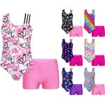 Violette Sportliche Sportbadeanzüge & Schwimmanzüge für Kinder aus Polyester für Mädchen 2-teilig 