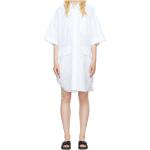 Reduzierte Weiße Elegante Kurzärmelige SPORTMAX Shirtkleider aus Baumwolle maschinenwaschbar für Damen 