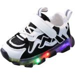 Schwarze LED Schuhe & Blink Schuhe mit Glitzer mit Klettverschluss für Kinder Größe 24 für den für den Sommer 