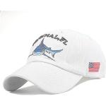 Weiße Maritime Snapback-Caps mit Hai-Motiv für Herren Einheitsgröße 