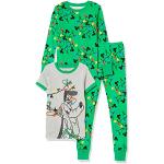 Amazon Essentials Disney | Marvel | Star Wars Jungen Pyjama-Set (Früher Spotted Zebra), 2er-Pack, Grün/Grau Mickey Holiday, 8 Jahre