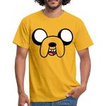 Gelbe Melierte SPREADSHIRT Adventure Time Jake T-Shirts aus Baumwolle für Herren Größe M 