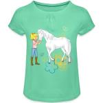 Mintgrüne Motiv SPREADSHIRT Bibi und Tina Kinder T-Shirts mit Pferdemotiv aus Baumwolle für Mädchen 