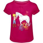 Fuchsiafarbene Motiv SPREADSHIRT Bibi und Tina Kinder T-Shirts mit Pferdemotiv aus Baumwolle für Mädchen 