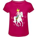 Fuchsiafarbene SPREADSHIRT Bibi und Tina Kinder T-Shirts aus Baumwolle für Mädchen 