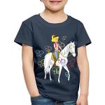 Marineblaue Motiv SPREADSHIRT Bibi und Tina Kinder T-Shirts mit Pferdemotiv maschinenwaschbar Größe 98 