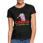 Spreadshirt Courage Der Feige Hund Logo Frauen T-Shirt, M, Schwarz