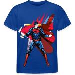 Royalblaue SPREADSHIRT Superman Kinder T-Shirts Größe 122 