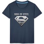 Marineblaue Motiv SPREADSHIRT Superman Man of Steel Kinder T-Shirts maschinenwaschbar Größe 98 