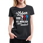 Spreadshirt Die DREI Fragezeichen Leben Ohne Ist Sinnlos Spruch Frauen Premium T-Shirt, L, Schwarz