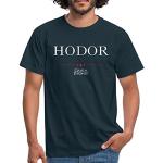 Marineblaue Melierte SPREADSHIRT Game of Thrones Hodor T-Shirts aus Baumwolle für Herren Größe L 