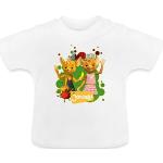 Spreadshirt JoNaLu Jo Naya Und Lu Winken Fröhlich Baby Bio-T-Shirt mit Rundhals, 18-24 Monate, weiß