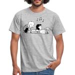 Spreadshirt Peanuts Schroeder Und Lucy Männer T-Shirt, 3XL, Grau meliert