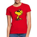 Spreadshirt Peanuts Woodstock Sonnenbrille Cool Frauen T-Shirt, L, Rot