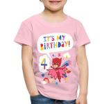 Hellrosa Motiv SPREADSHIRT PJ Masks – Pyjamahelden Eulette Kinder T-Shirts maschinenwaschbar Größe 110 