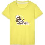 Gelbe Motiv SPREADSHIRT Sandmännchen Pittiplatsch Kinder T-Shirts maschinenwaschbar Größe 134 