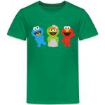 Grüne Motiv SPREADSHIRT Sesamstraße Krümelmonster Kinder T-Shirts maschinenwaschbar Größe 110 