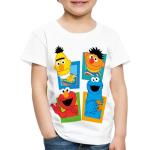 Weiße Motiv SPREADSHIRT Sesamstraße Ernie und Bert Kinder T-Shirts maschinenwaschbar Größe 134 