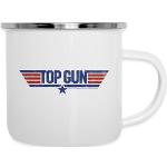 Spreadshirt Top Gun Logo Camping-Becher, One size, weiß