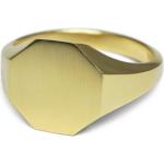 Goldene Minimalistische Rechteckige Goldringe matt aus Gold handgemacht für Herren Größe 58 