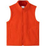Orange Unifarbene Stehkragen Kinderfleecewesten mit Reißverschluss aus Fleece für den für den Herbst 