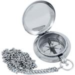 Silberne Maritime Linoows Runde Taschenuhren aus Messing mit arabischen Ziffern mit Kompass 