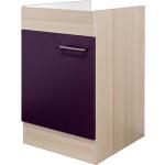 Auberginefarbene Flex-Well Küchenunterschränke aus Akazienholz Breite 0-50cm 