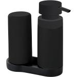 Schwarze WENKO Seifenspender aus Kunststoff 2-teilig 