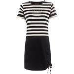 Schwarze Casual Kurzärmelige S`QUESTO Midi Rundhals-Ausschnitt Shirtkleider aus Jersey für Damen Größe S 