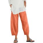 Orange Business Pyjamahosen lang aus Flanell für Damen Größe M Große Größen 