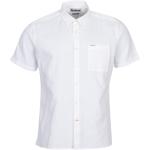 Reduzierte Weiße Kurzärmelige Barbour Leinenhemden mit Knopf aus Flanell für Herren Größe S für den für den Sommer 