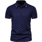 Reduzierte Marineblaue Kurzärmelige T-Shirts aus Chiffon für Herren Größe L für den für den Sommer 