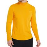 Gelbe Unifarbene Langärmelige Rollkragen Thermo-Unterhemden aus Fleece für Herren Größe L für den für den Winter 