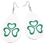 Weiße Keltische Ohrringe versilbert aus Kunstleder für Damen 
