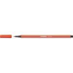 STABILO Fasermaler Pen 68, Strichstärke: 1,0 mm, hellrot geruchsneutrale Tinte auf Wasserbasis, ventilierte Kappe - 10 Stück (68-40)