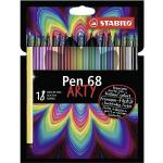 STABILO Filzstift »Premium-Filzstifte Pen 68 ARTY, 18 Farben«, bunt